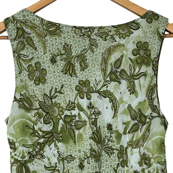 Vintage Y2K Green Chiffon Floral Patterned Lined Slip Dress Alternative Friends - Picture 5 of 11